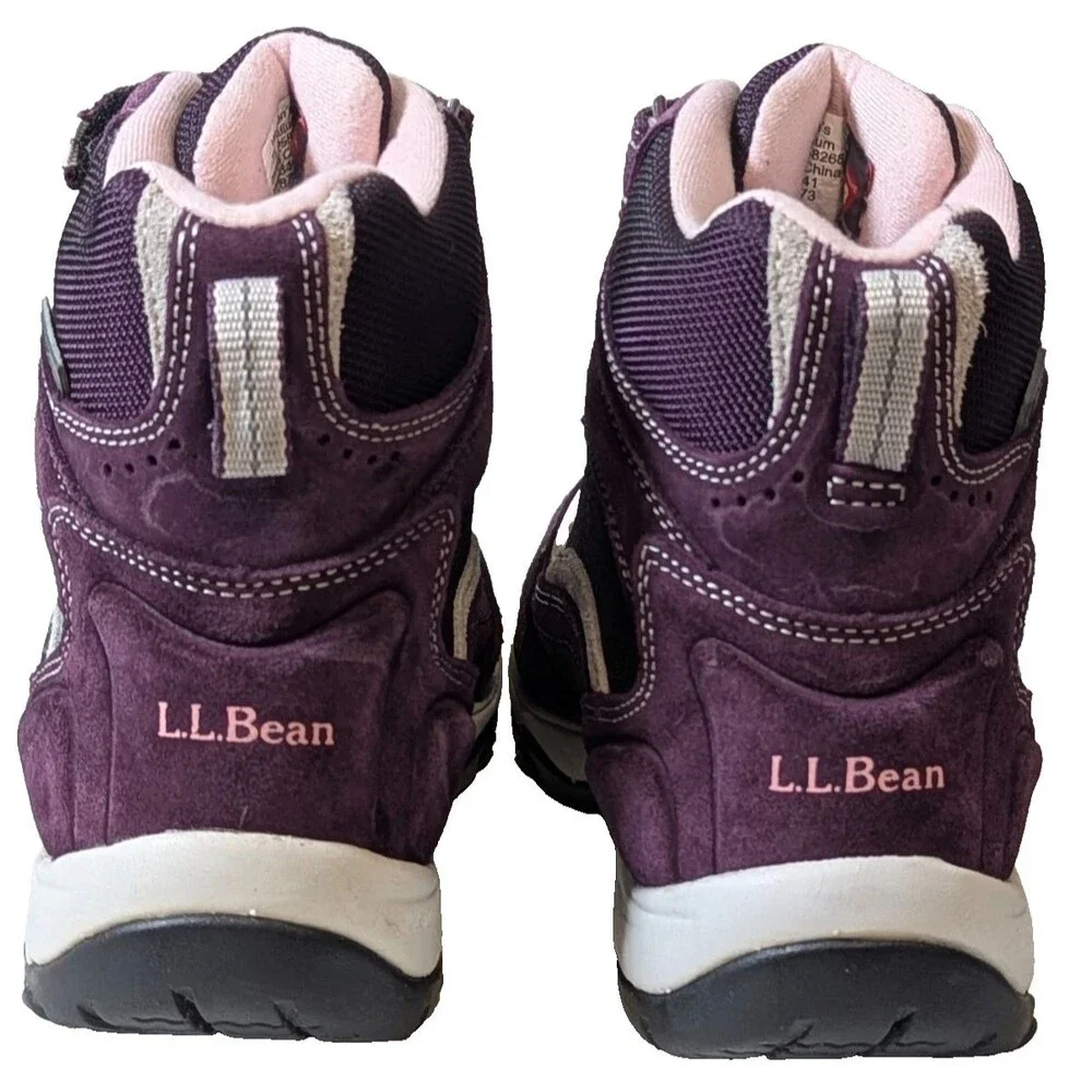 LL Bean Women's Snow Sneaker Boots TEK 2.5 PrimaLoft Purple 7.5 M 3-Straps